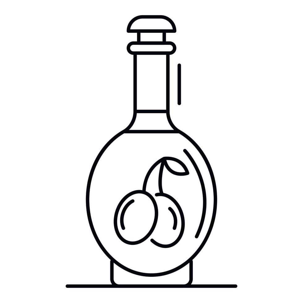 icono de vinagre de oliva, estilo de esquema vector