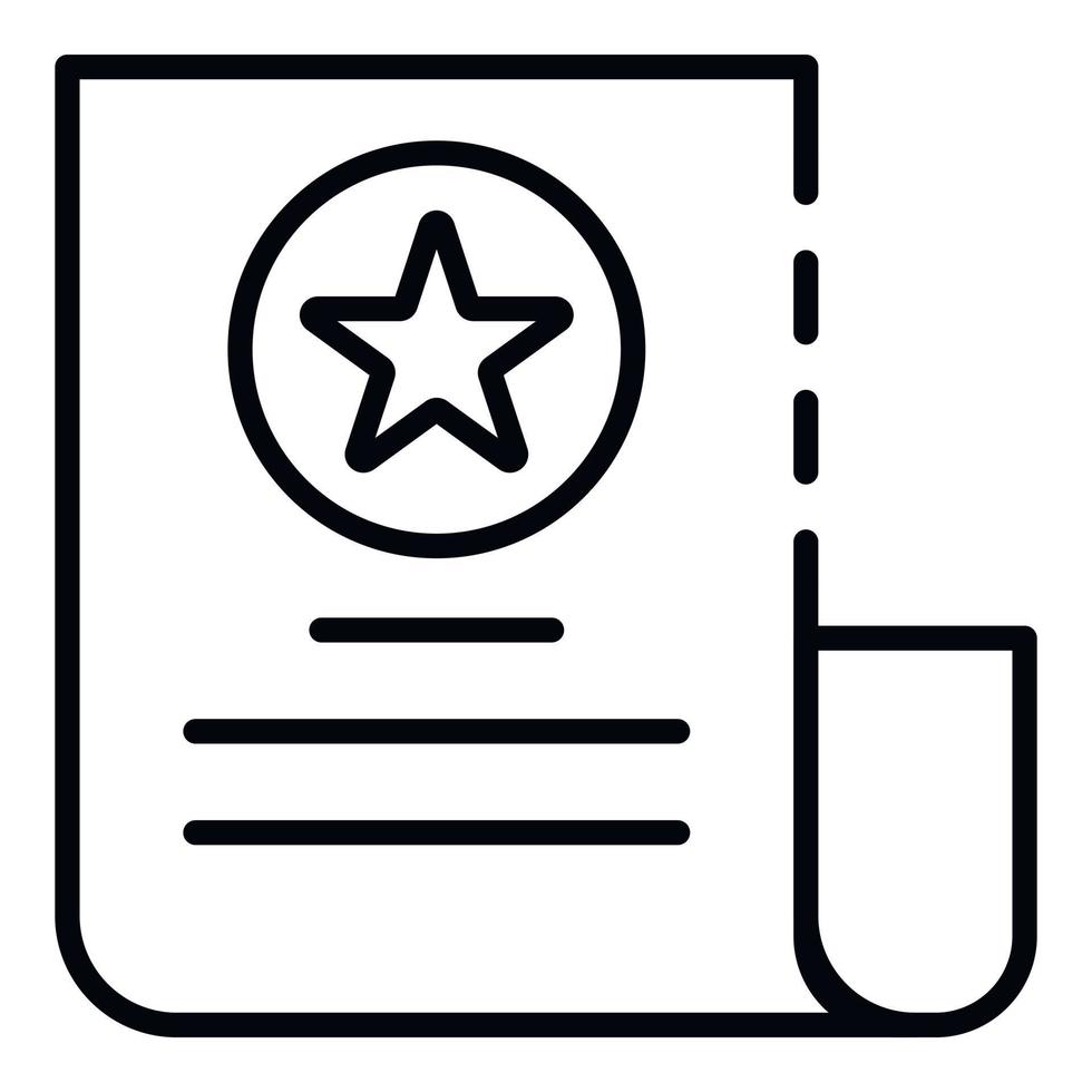 Paper vlog icon, outline style vector