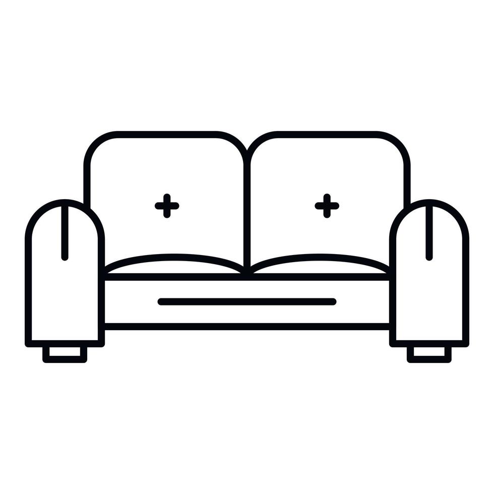 Sofa icon, outline style vector