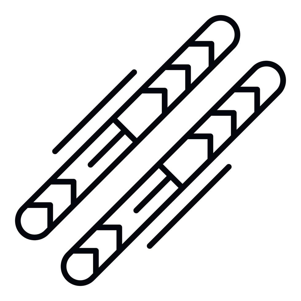 Ski equipment icon, outline style vector