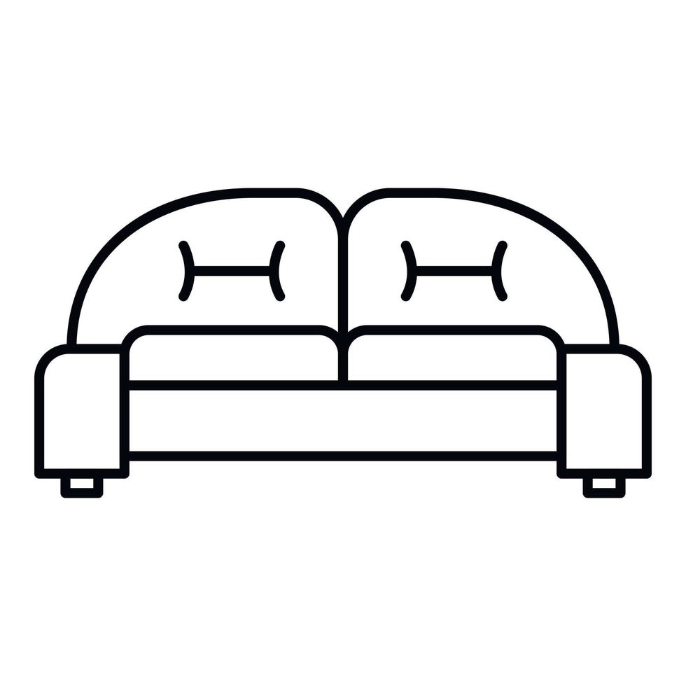 icono de sofá de brazo, estilo de contorno vector
