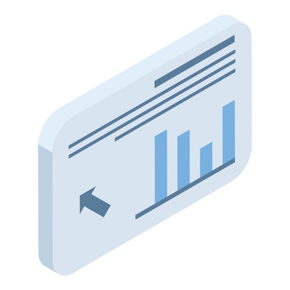 Graph web chart icon, isometric style vector