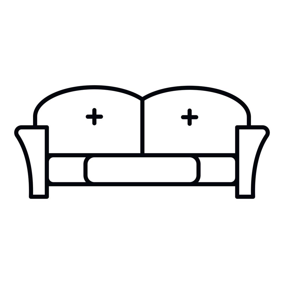 Tuxedo sofa icon, outline style vector