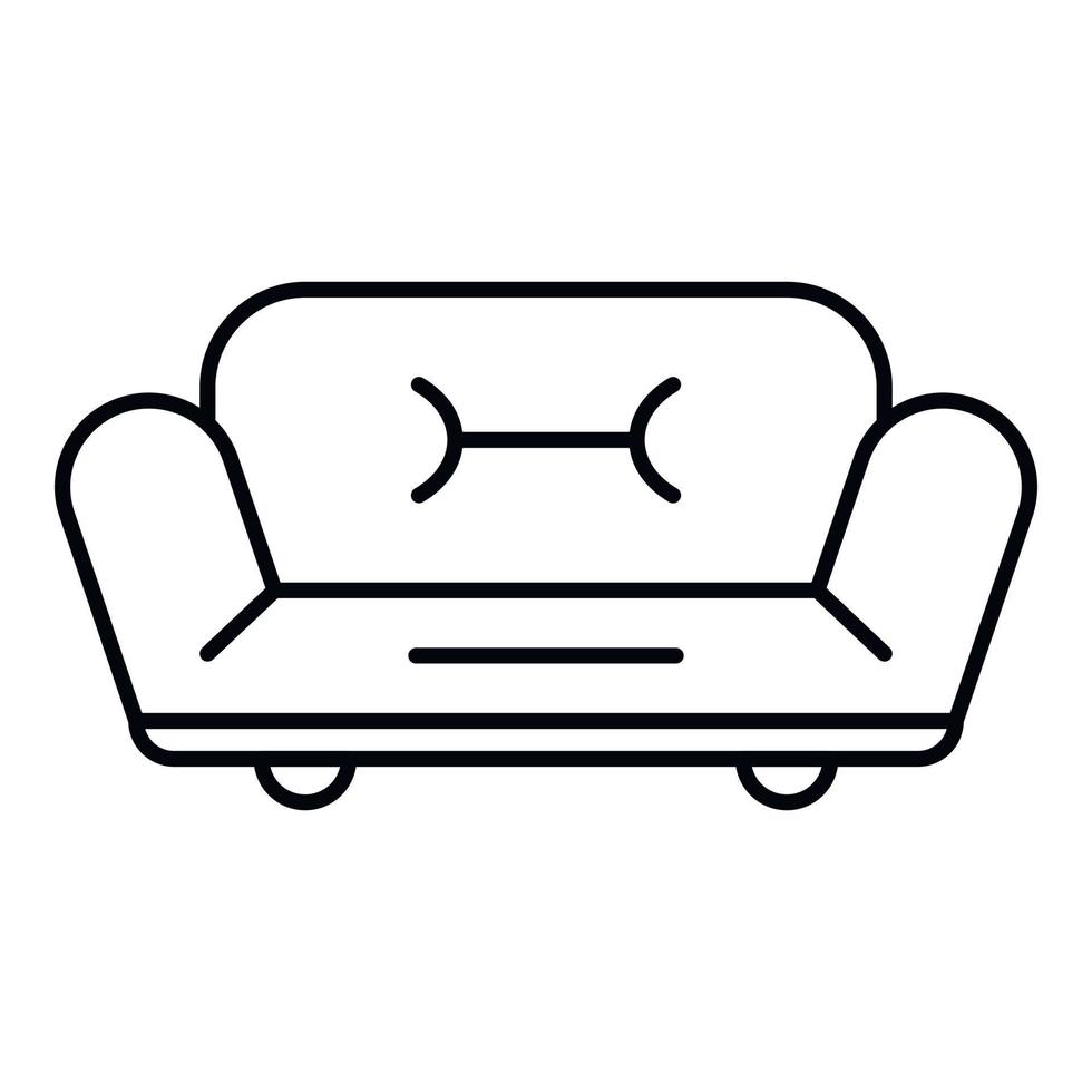 Soft sofa icon, outline style vector