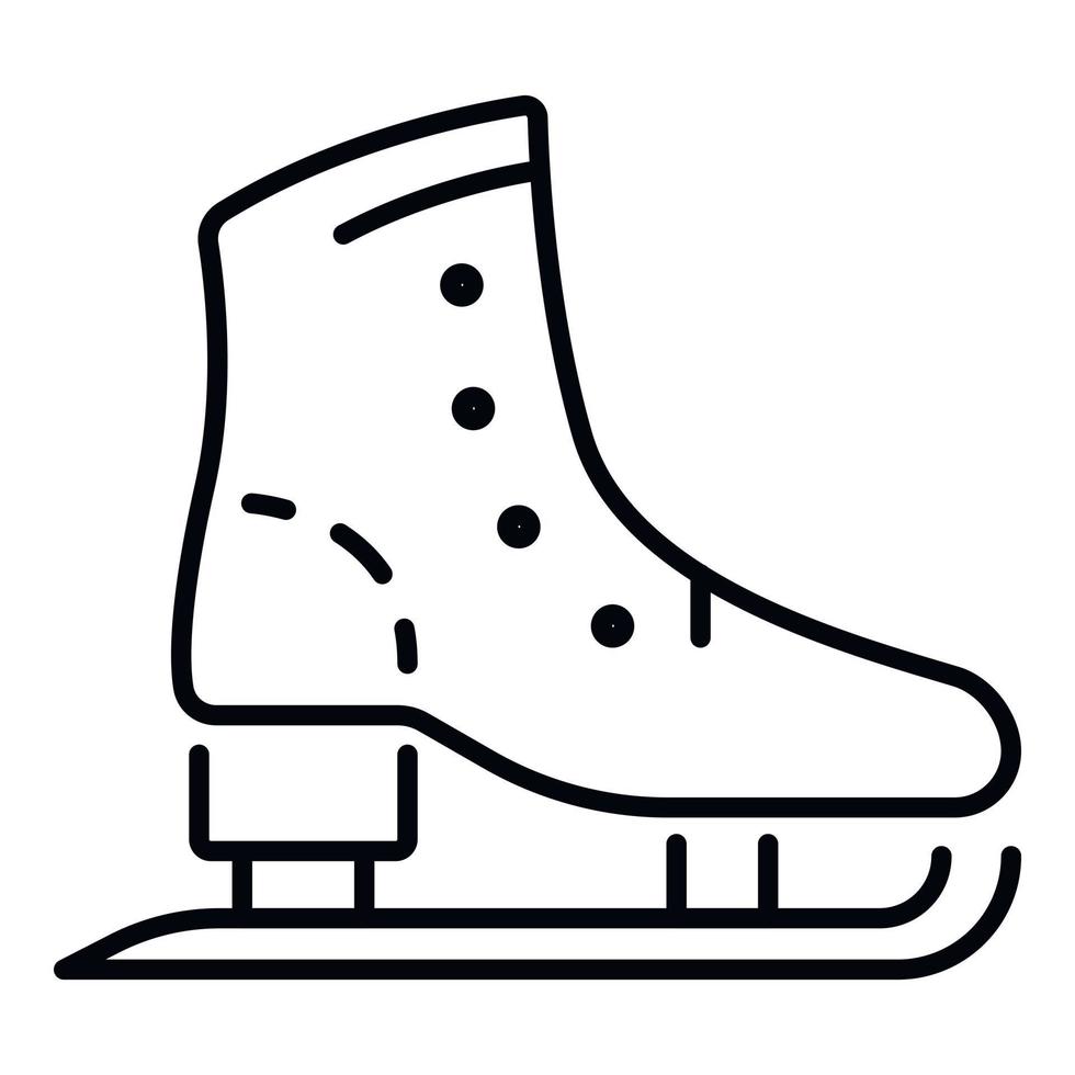 Skates boot icon, outline style vector