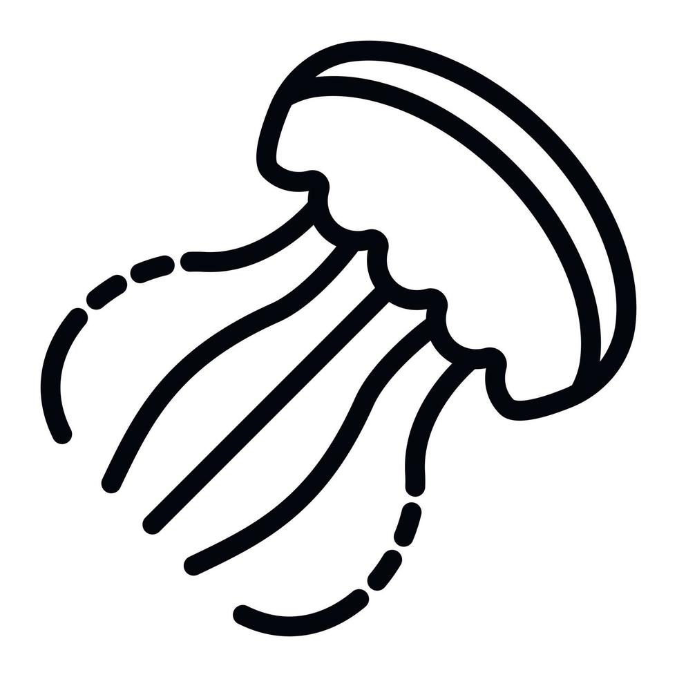 Jellyfish icon, outline style vector