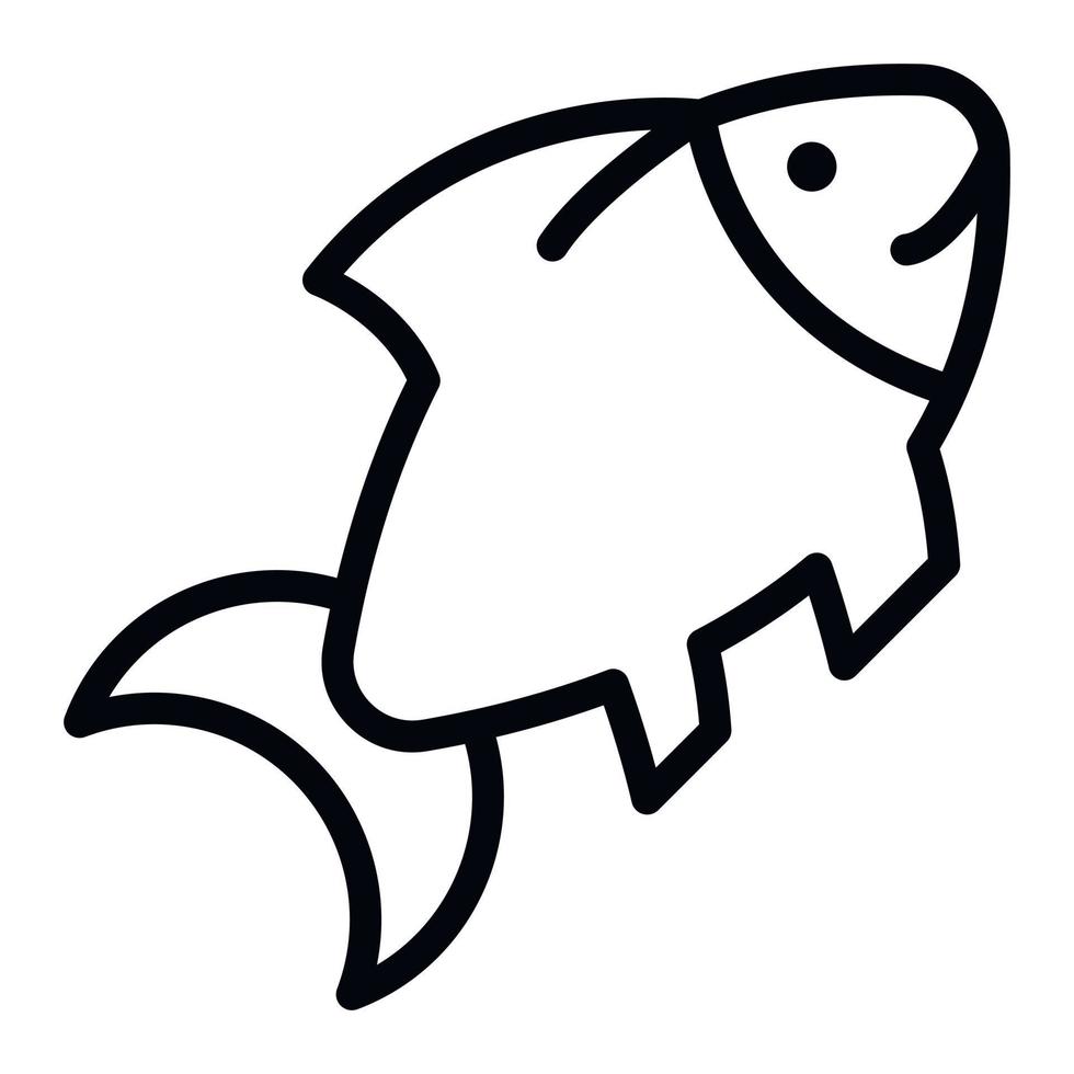 icono de pescado, estilo de esquema vector