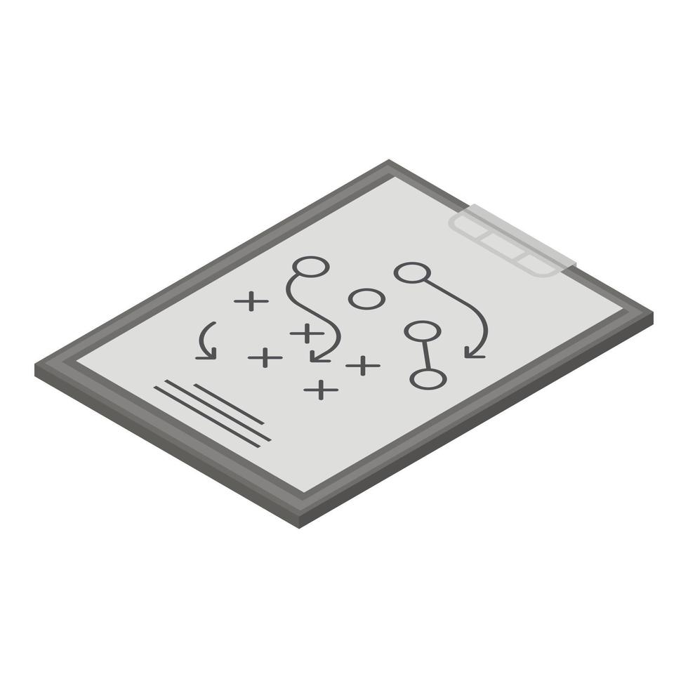 Strategy clipboard icon, isometric style vector