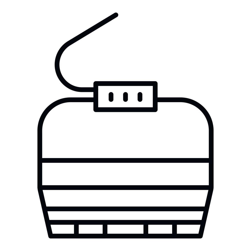 Cable car cabin icon, outline style vector