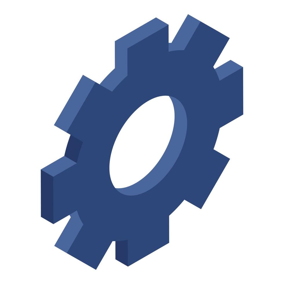 Cog wheel icon, isometric style vector