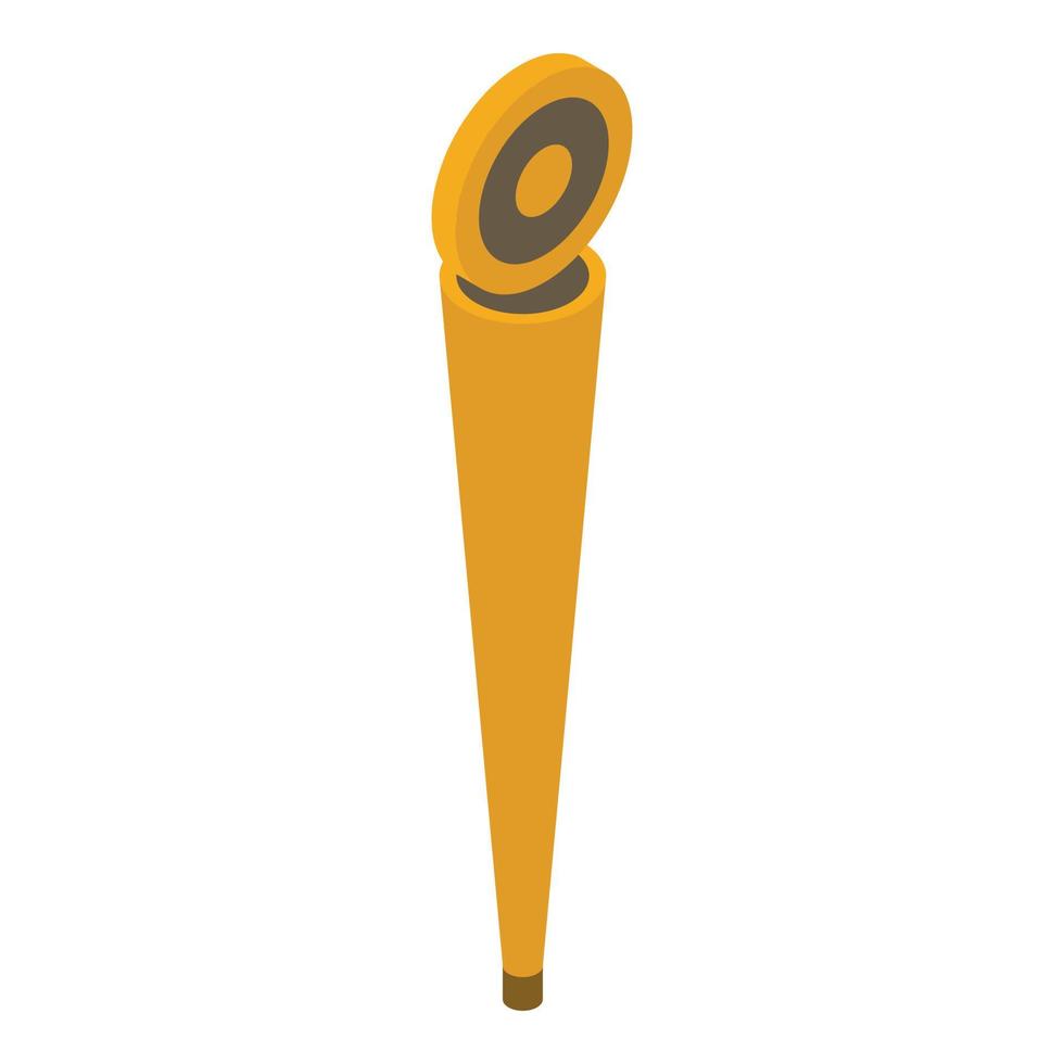 American football stick icon, isometric style vector