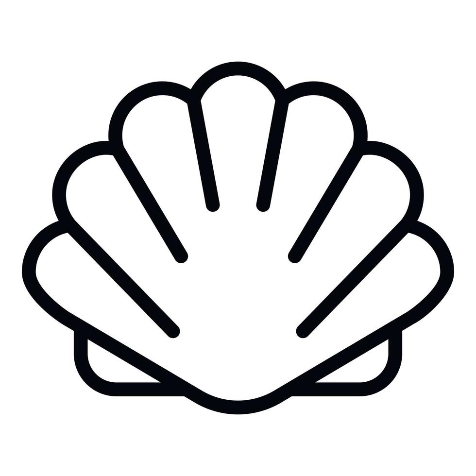 Seashell icon, outline style vector