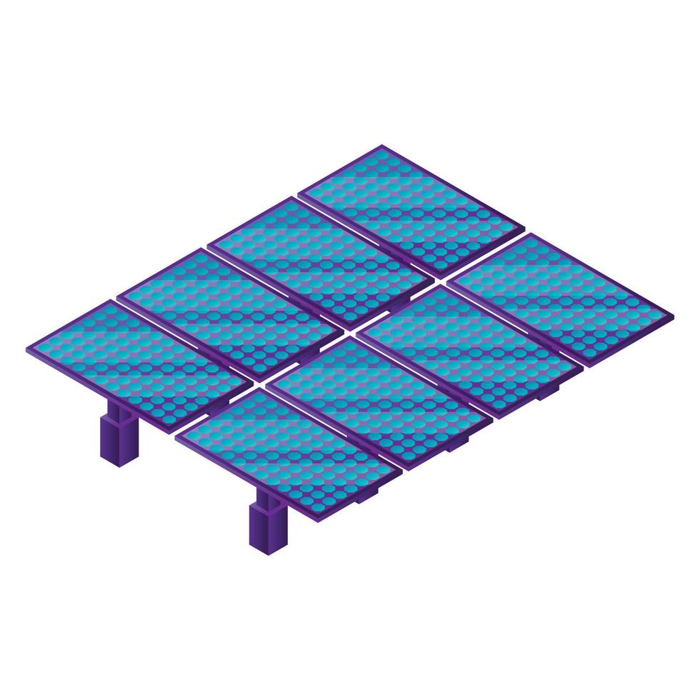 icono de planta de panel solar, estilo isométrico vector