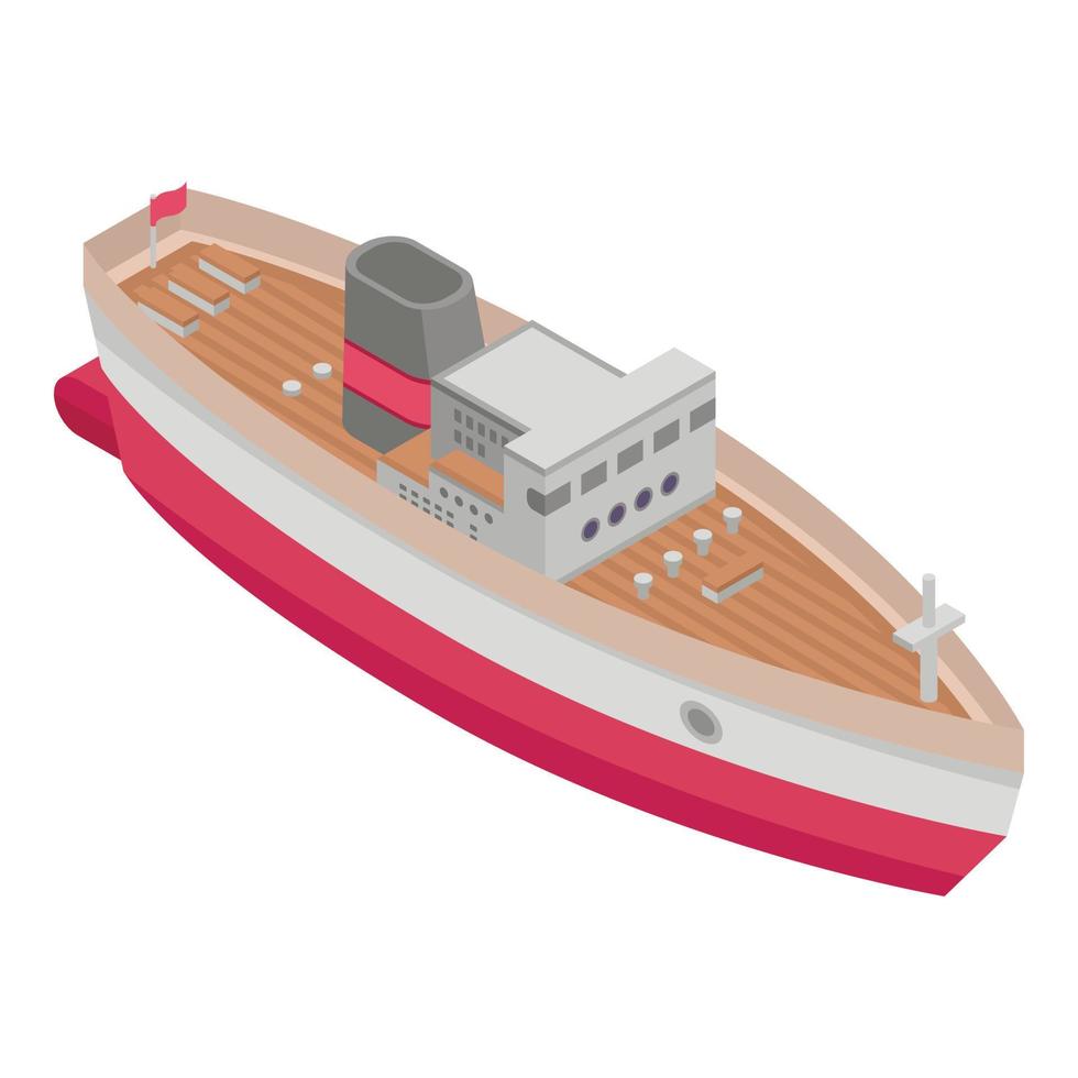 icono de barco marino, estilo isométrico vector