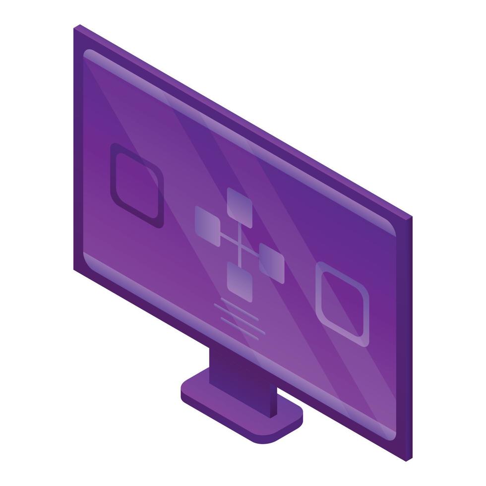 Modern monitor icon, isometric style vector