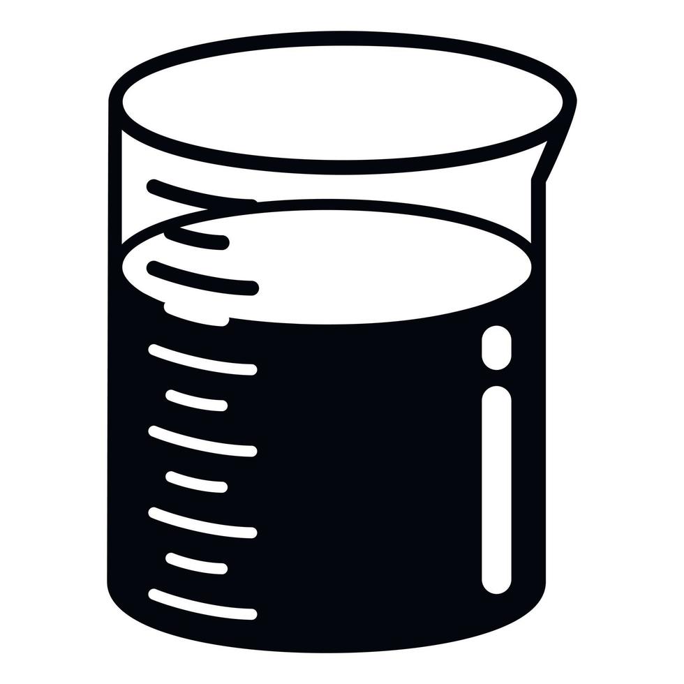 Graduated beaker icon, simple style vector