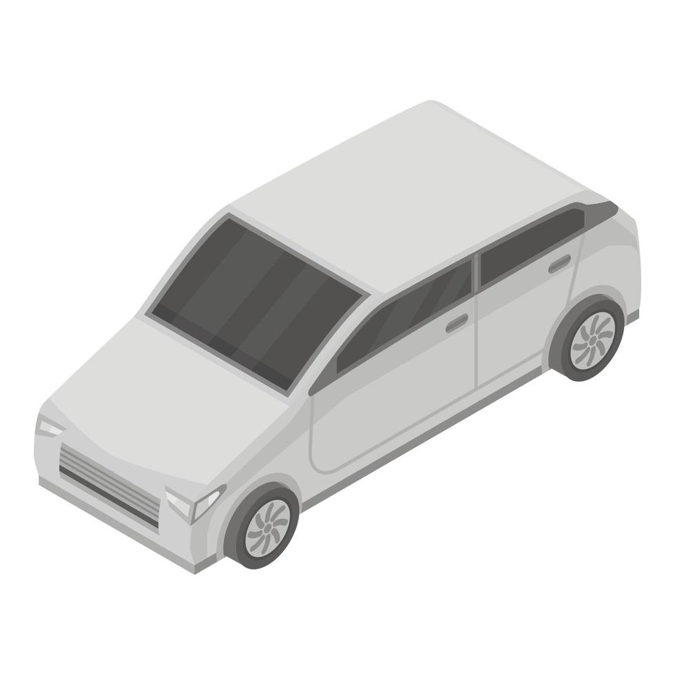 Grey car icon, isometric style vector