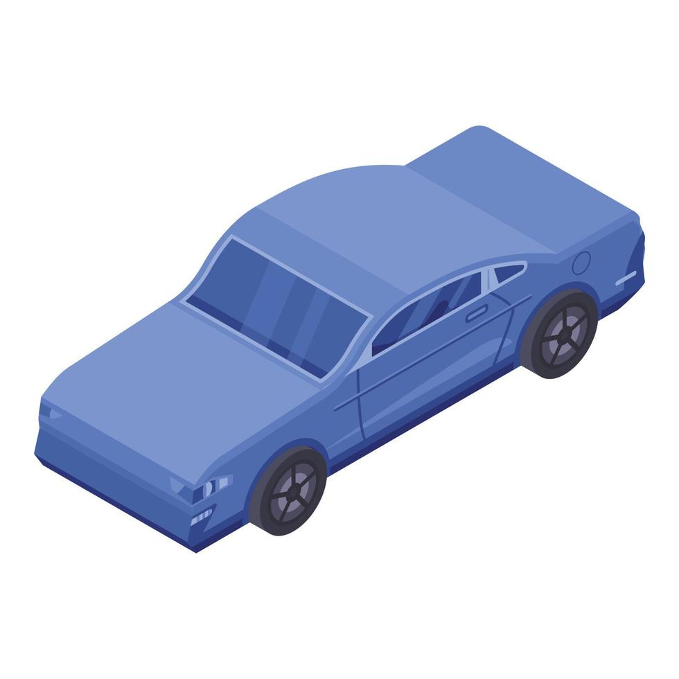 Blue car icon, isometric style vector