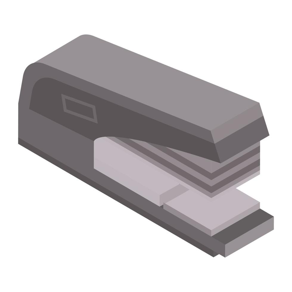 Paper stapler icon, isometric style vector
