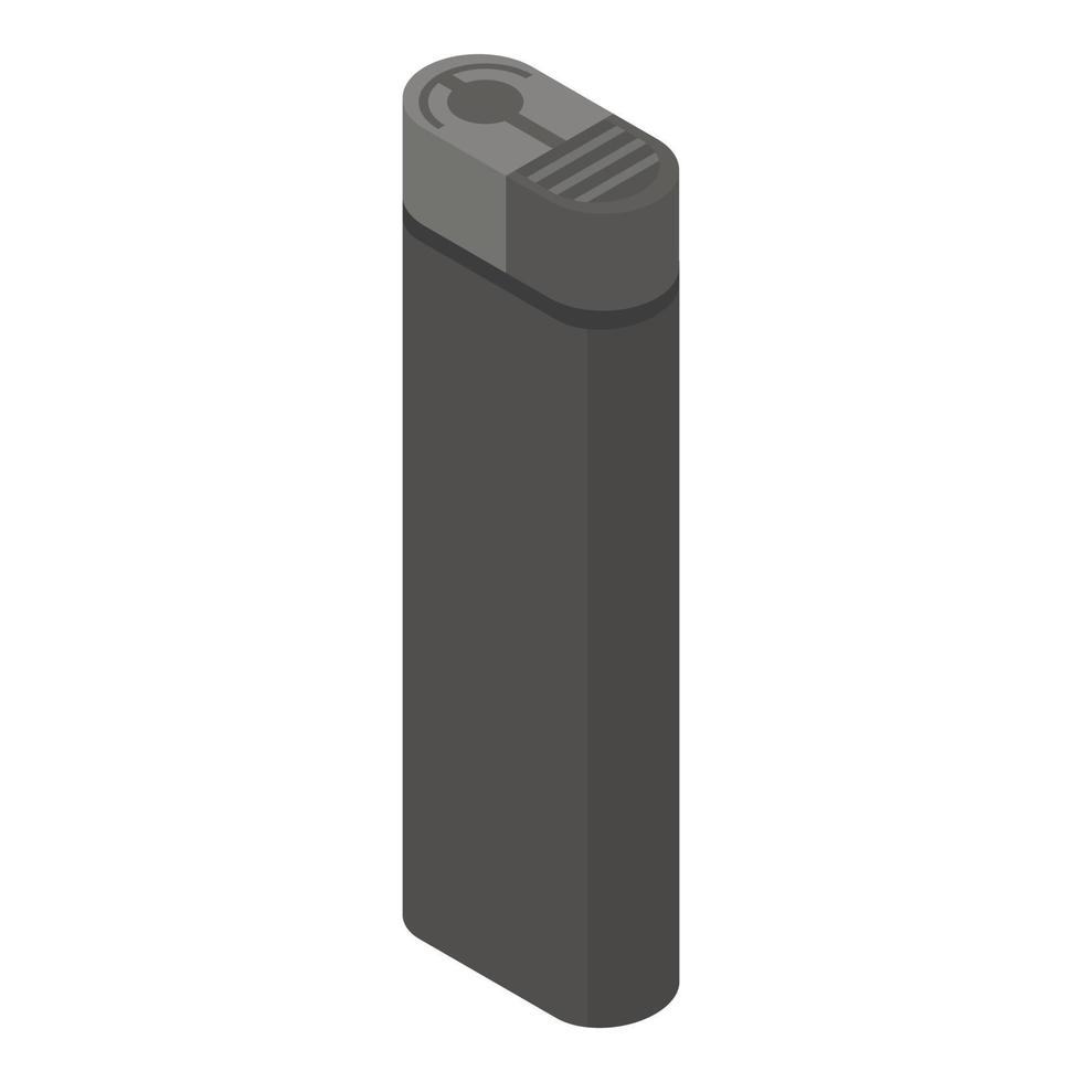 Plastic cigarette lighter icon, isometric style vector