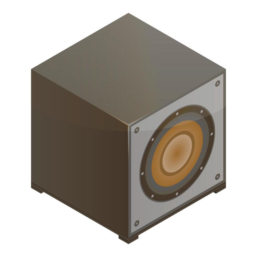 Subwoofer speaker icon, isometric style vector