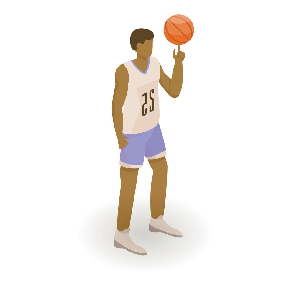 African basketball man icon, isometric style vector