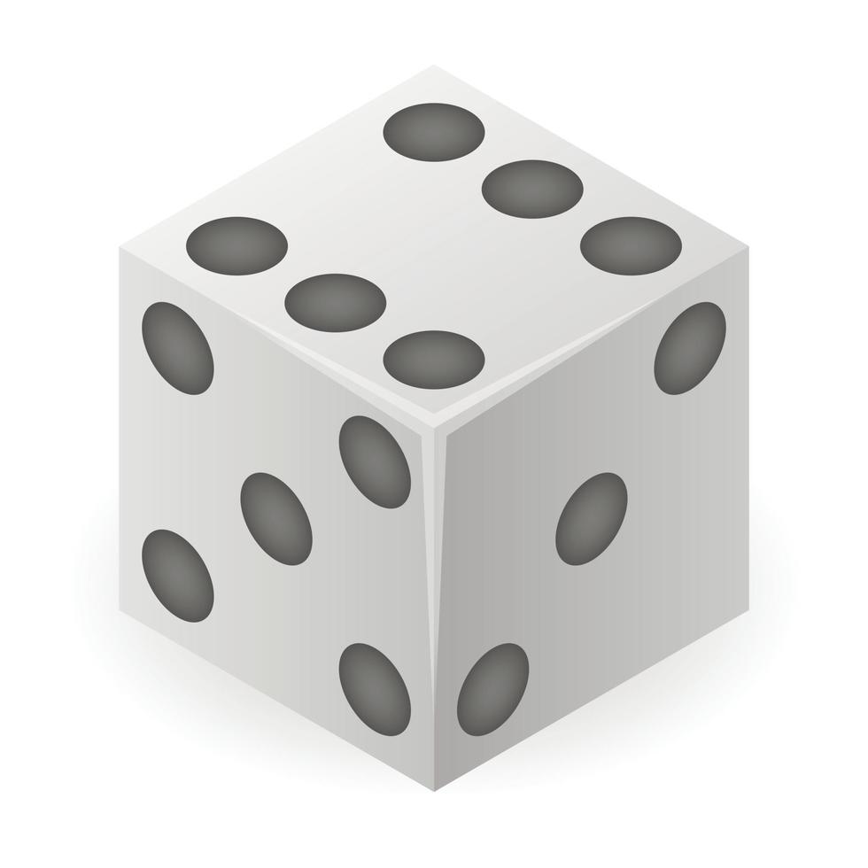Cube dice icon, isometric style vector