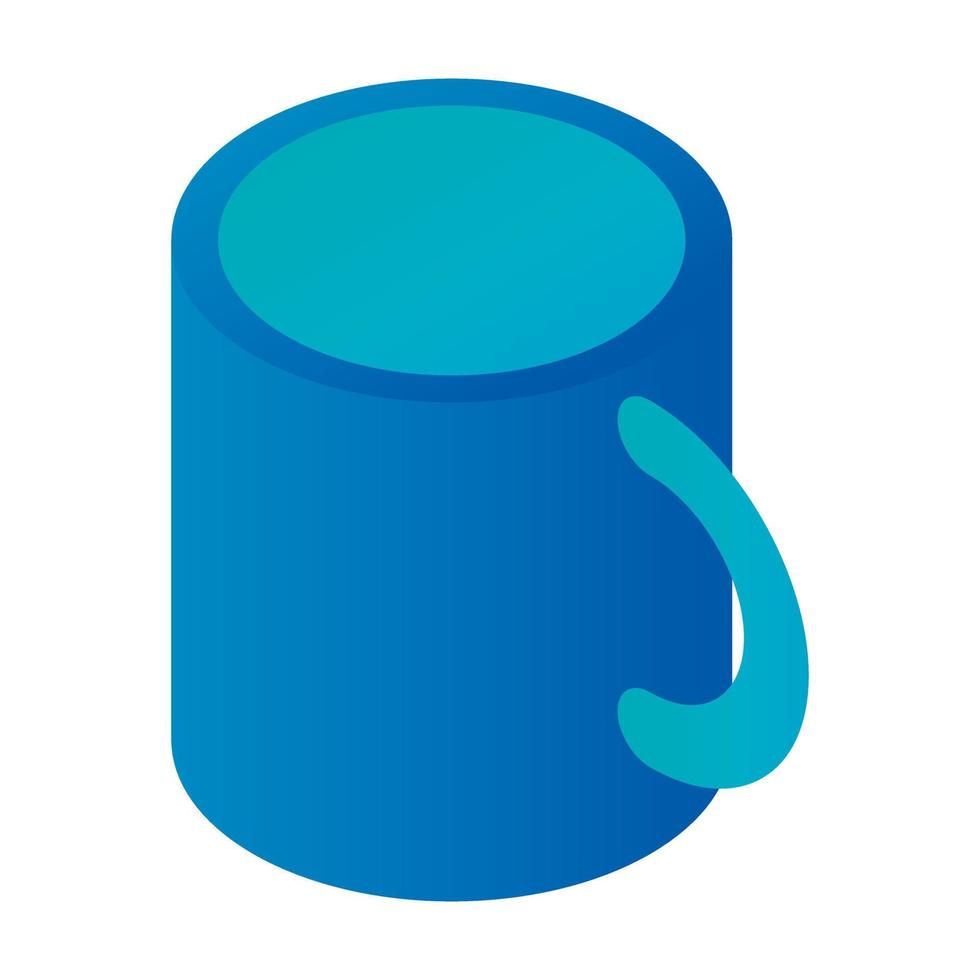 Blue cup icon, isometric style vector