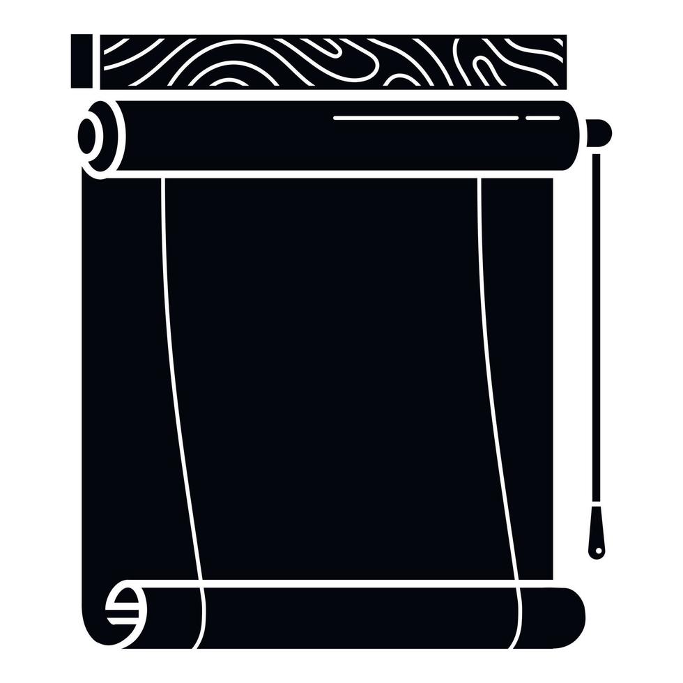Paper roller blind icon, simple style vector