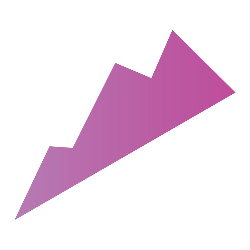 Purple graph icon, isometric style vector