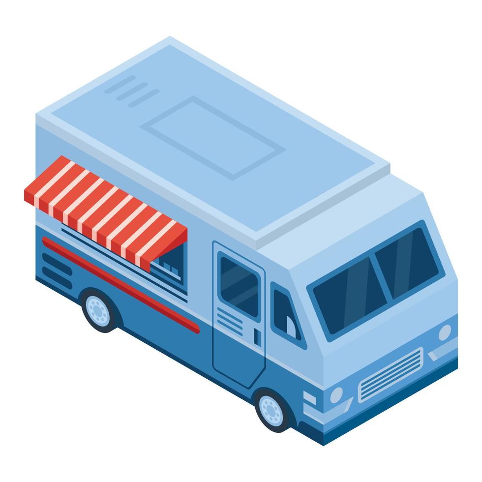 Food truck icon, isometric style vector