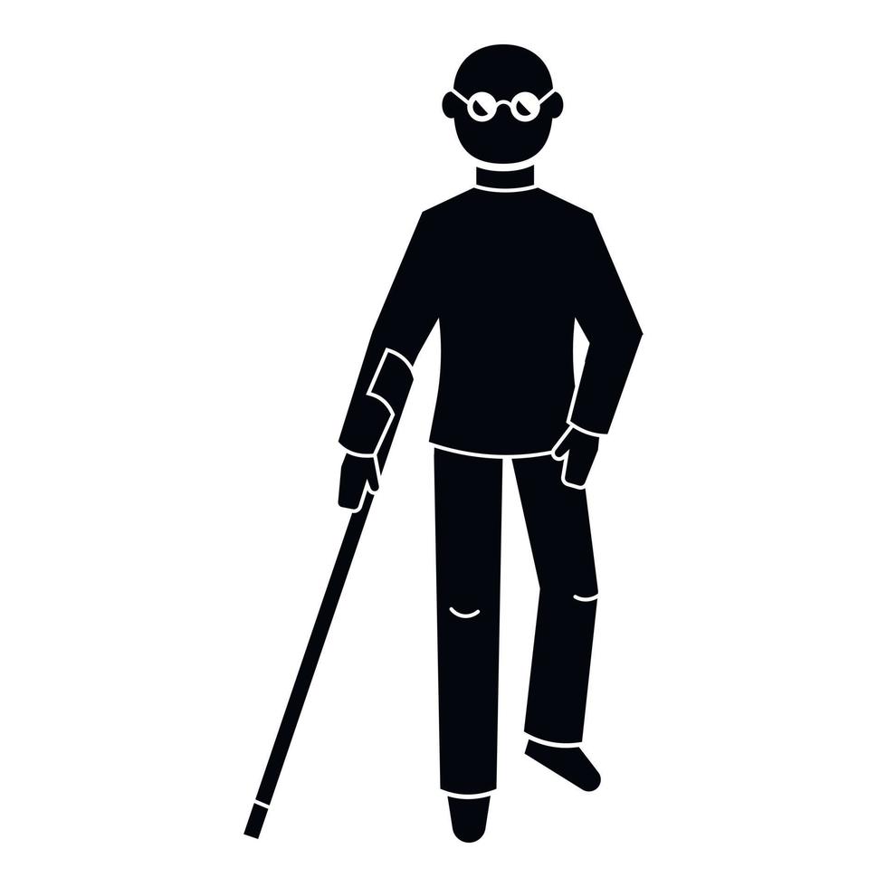 Blind man icon, simple style vector