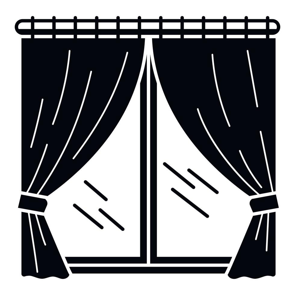 icono de la cortina de la ventana de la habitación, estilo simple vector
