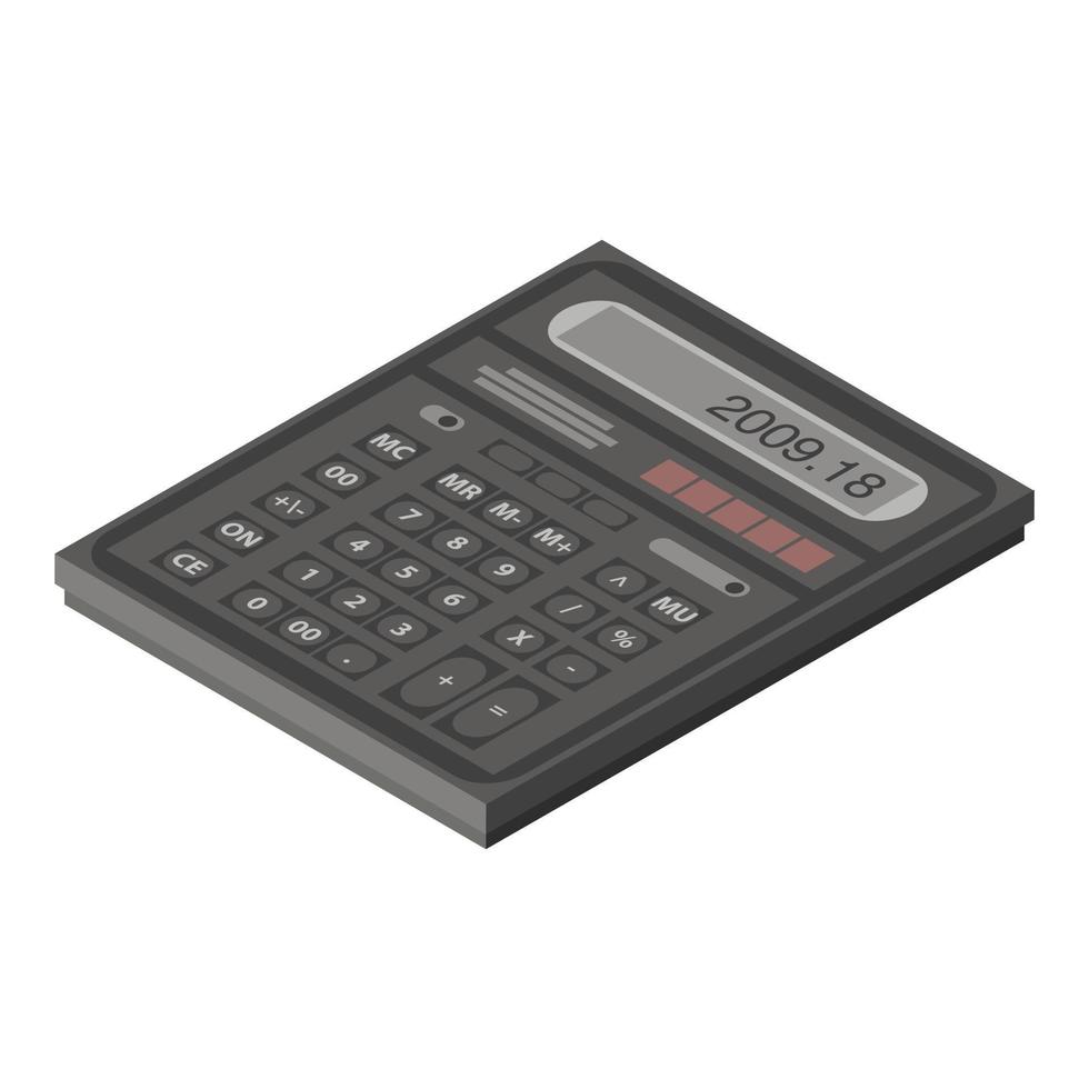 Calculator icon, isometric style vector