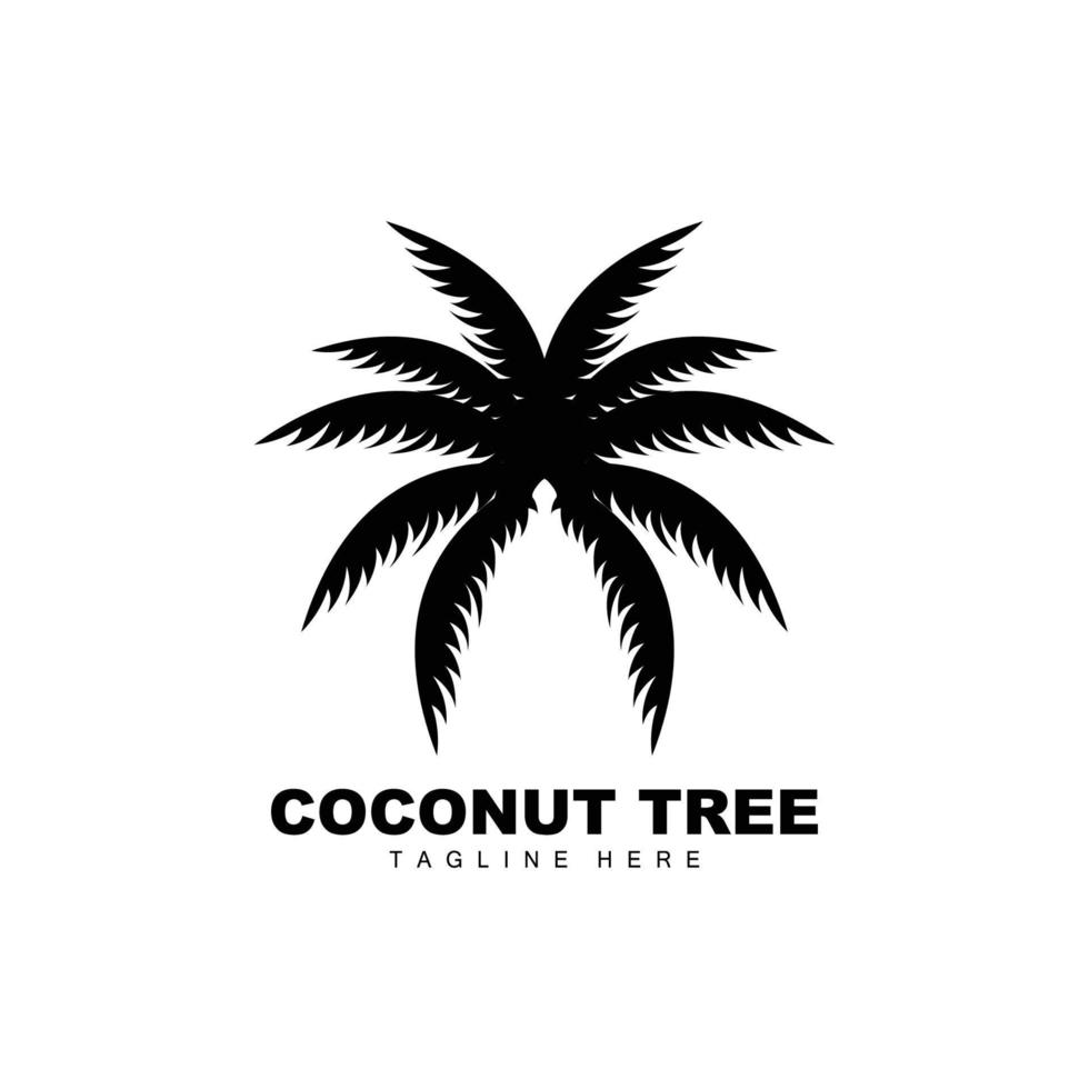 logotipo de árbol de coco, vector de árbol oceánico, diseño para plantillas, marca de producto, logotipo de objeto de turismo de playa