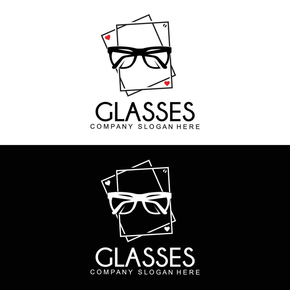 logotipo de gafas, vector de aspecto de moda, diseño para tienda de ropa, tienda de gafas, salón de ojos para el cuidado de los ojos