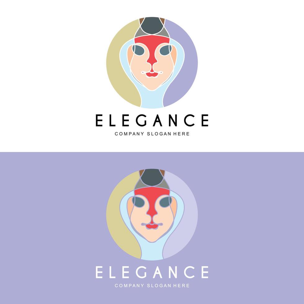 Beauty Woman Logo Design, Hair Care Salon Vector Illustration