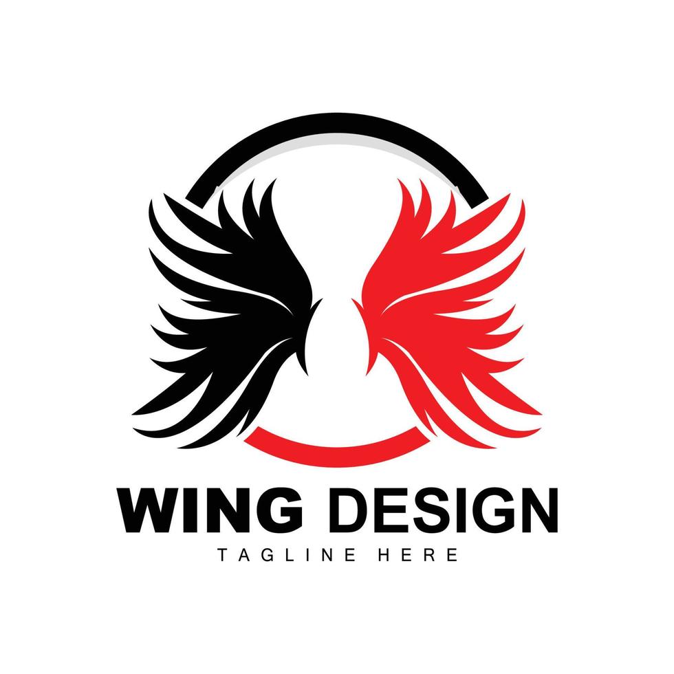 Wings Logo, Phoenix Logo, Bird Wing Vector, Template Illustration, Wing Brand Design vector