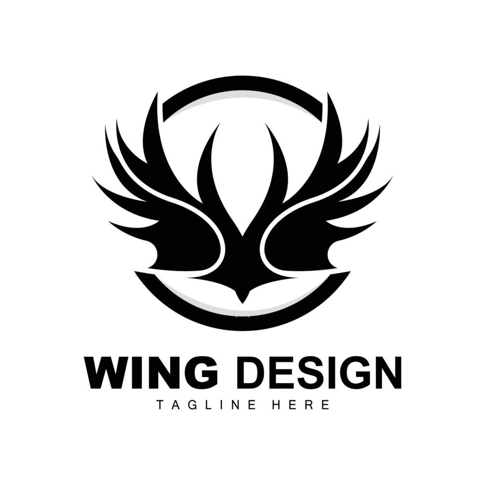 Wings Logo, Phoenix Logo, Bird Wing Vector, Template Illustration, Wing Brand Design vector