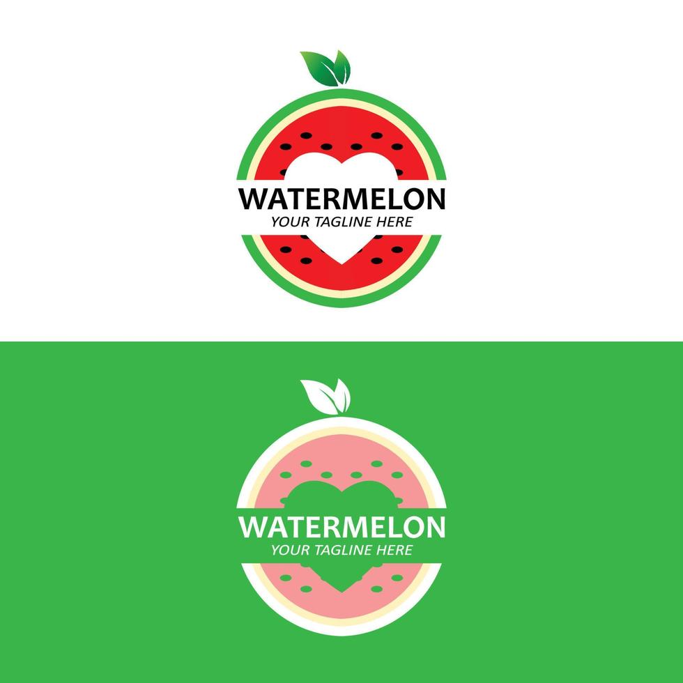 diseño de sandía, logotipo de fruta fresca, vector de plantación de sandía