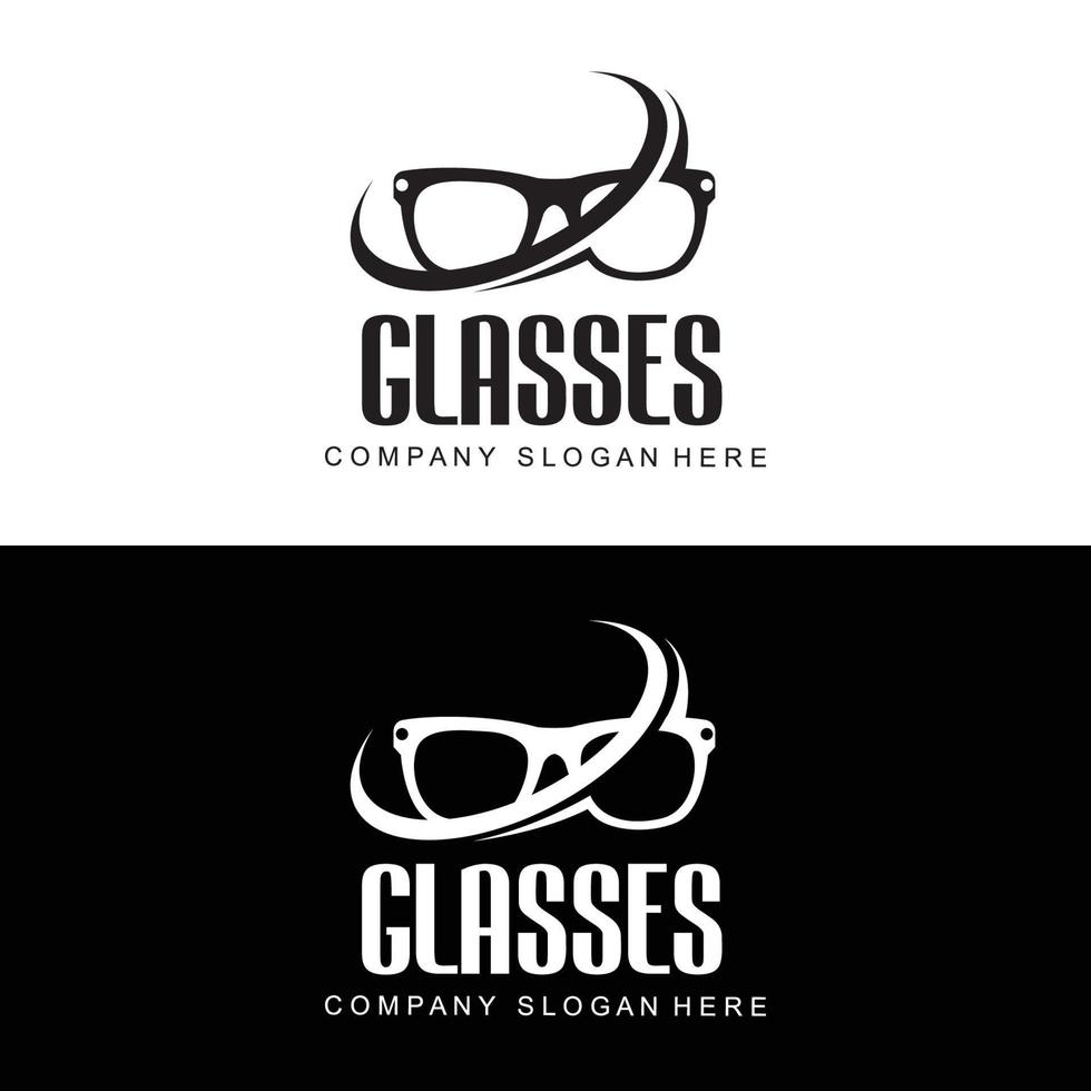 logotipo de gafas, vector de aspecto de moda, diseño para tienda de ropa, tienda de gafas, salón de ojos para el cuidado de los ojos