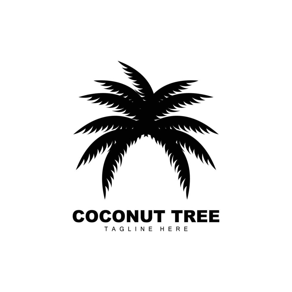 logotipo de árbol de coco, vector de árbol oceánico, diseño para plantillas, marca de producto, logotipo de objeto de turismo de playa