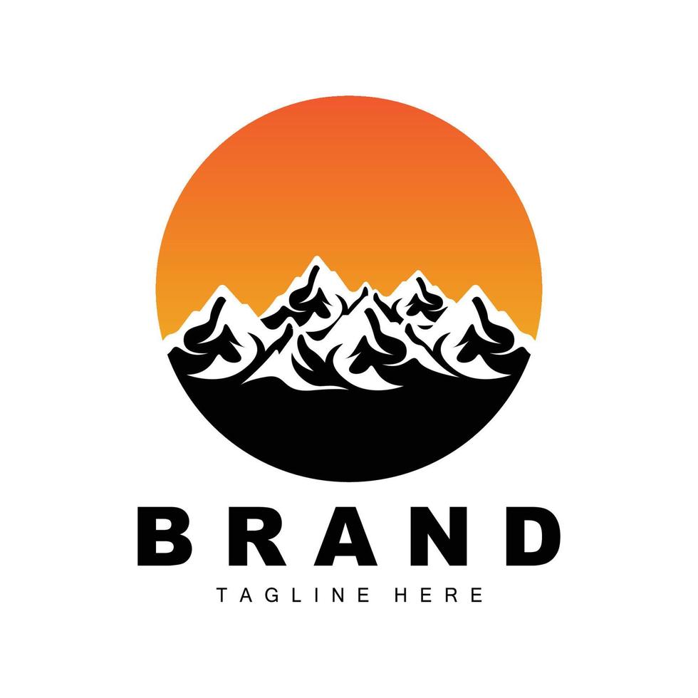 logotipo de montaña, escalada vectorial, aventura, diseño para escalada, equipo de escalada y marca con logotipo de montaña vector