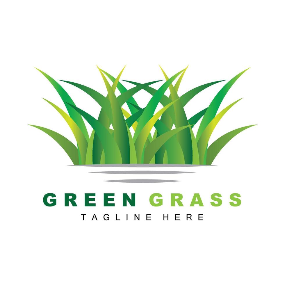 Green Grass Logo Design, Farm Landscape Illustration, Natural Scenery Vector