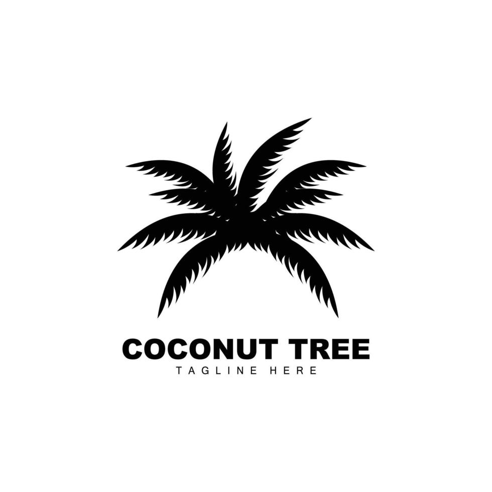 Coconut Tree Logo, Ocean Tree Vector, Design For Templates, Product Branding, Beach Tourism Object Logo vector