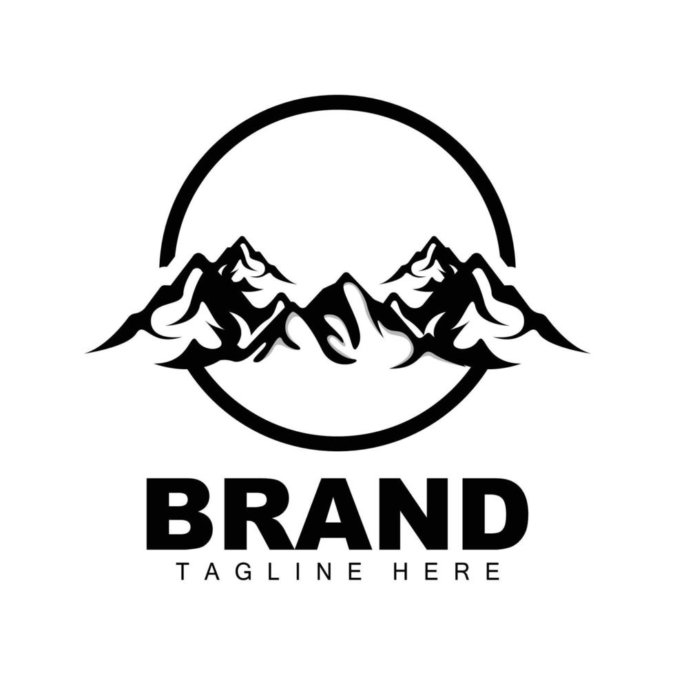 logotipo de montaña, escalada vectorial, aventura, diseño para escalada, equipo de escalada y marca con logotipo de montaña vector