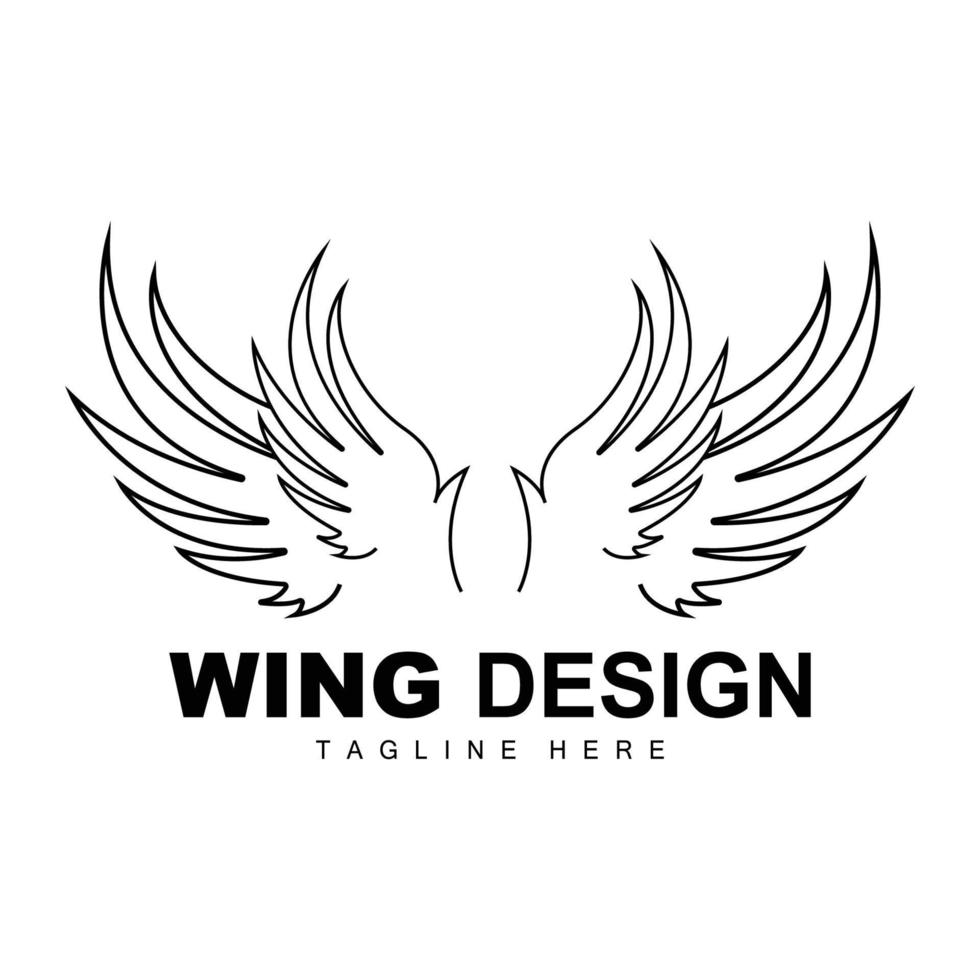 Wings Logo, Phoenix Logo, Bird Wing Vector, Template Illustration, Wing Brand Design vector