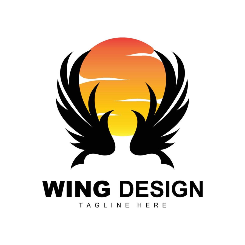 Wings Logo, Phoenix Logo, Bird Wing Vector, Template Illustration, Wing Brand Design vector
