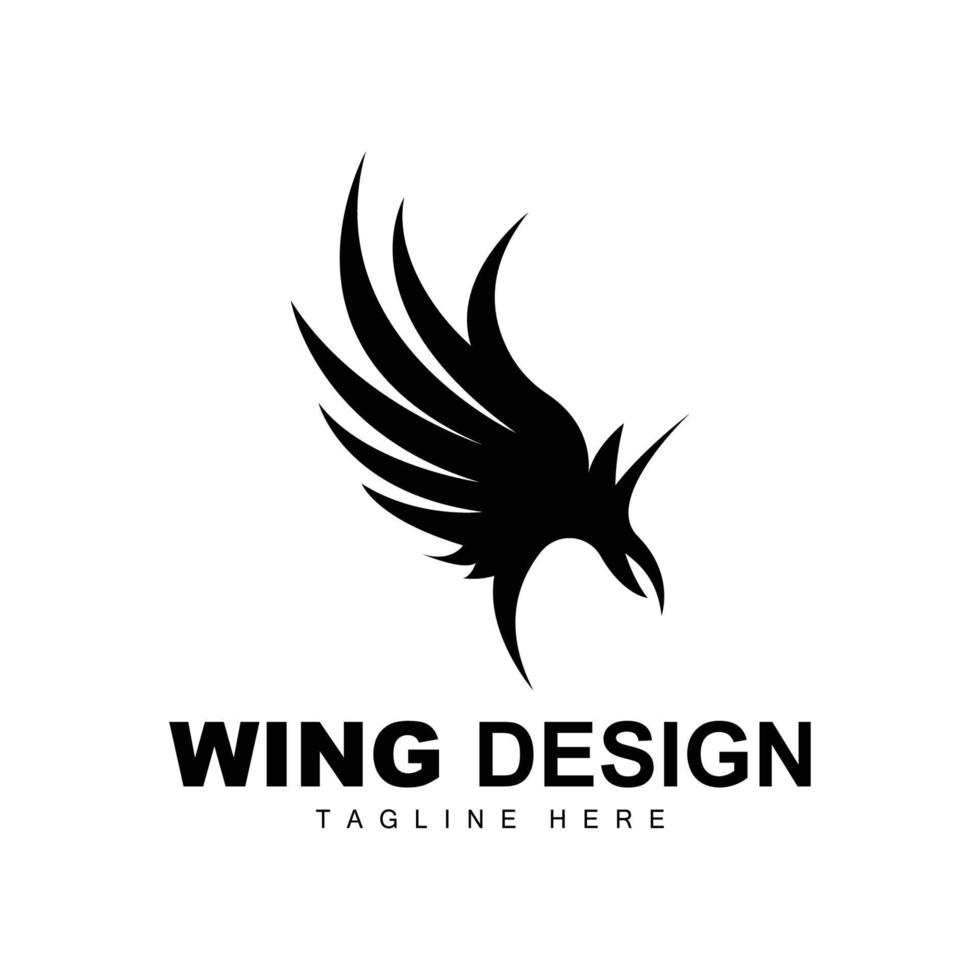 Wings Logo, Phoenix Logo, Bird Wing Vector, Template Illustration, Wing Brand Design vector