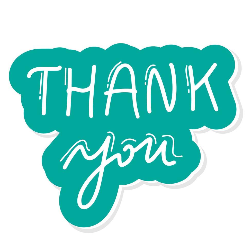 Thank you text on white background. Calligraphy lettering Vector illustration EPS10